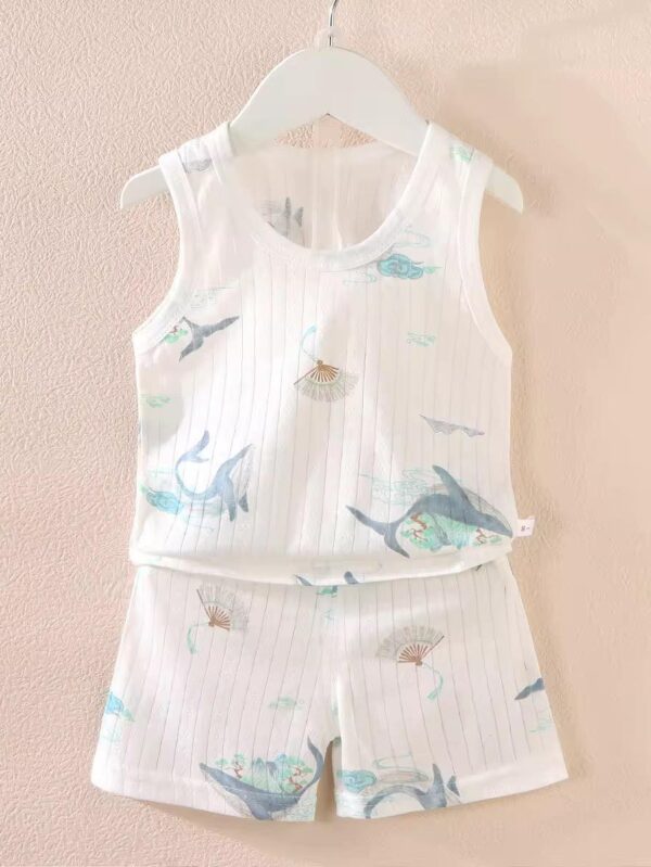 Unisex Combed cotton sleeveless Set - 1 Year - 2 Years