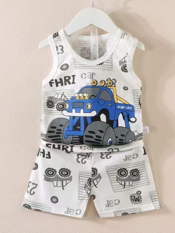 Unisex Combed cotton sleeveless Set - 1 Year - 2 Years