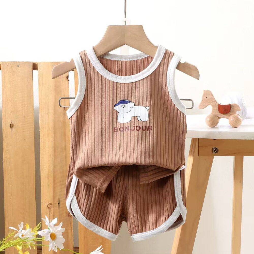 Unisex Summer Cotton Sleeveless Set