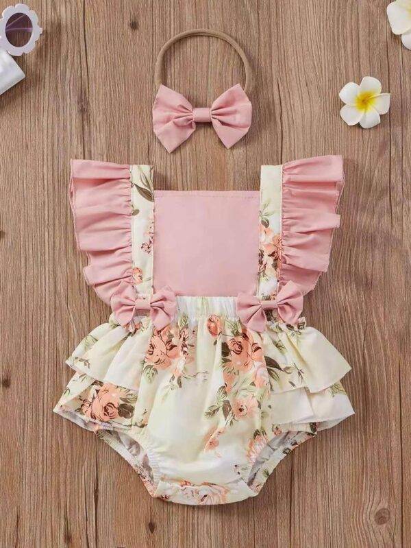 Girls Fancy Romper - 3 Months - 6 Months
