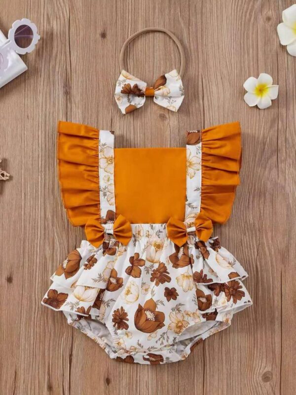 Girls Fancy Romper - 3 Months - 6 Months
