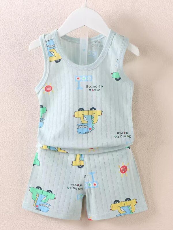 Unisex Combed cotton sleeveless Set - 3 Years - 4 Years