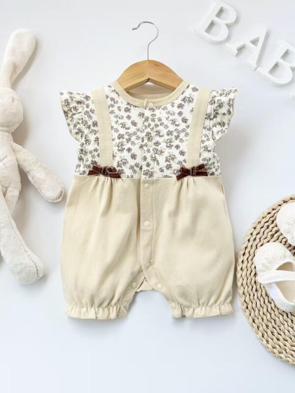 Girls Combed cotton knit Romper - 1 Year - 2 Years