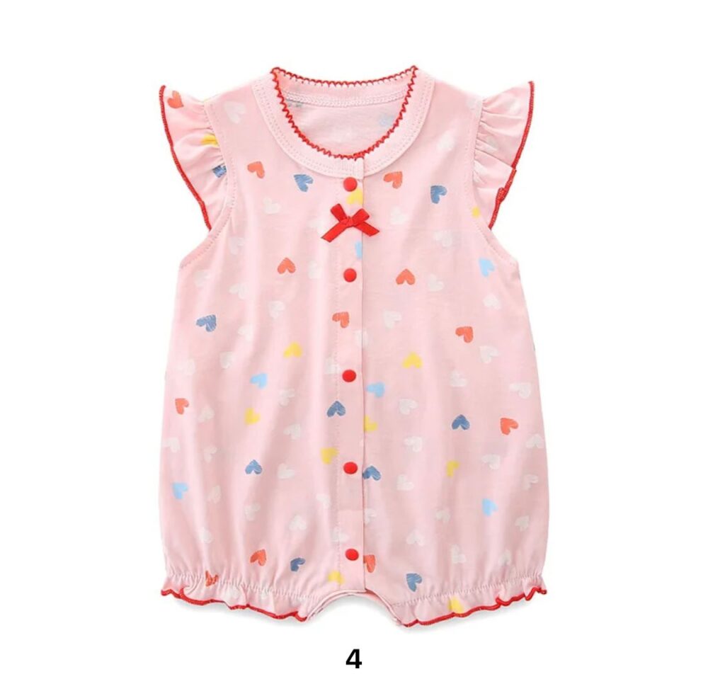 Girls Combed cotton knit Romper